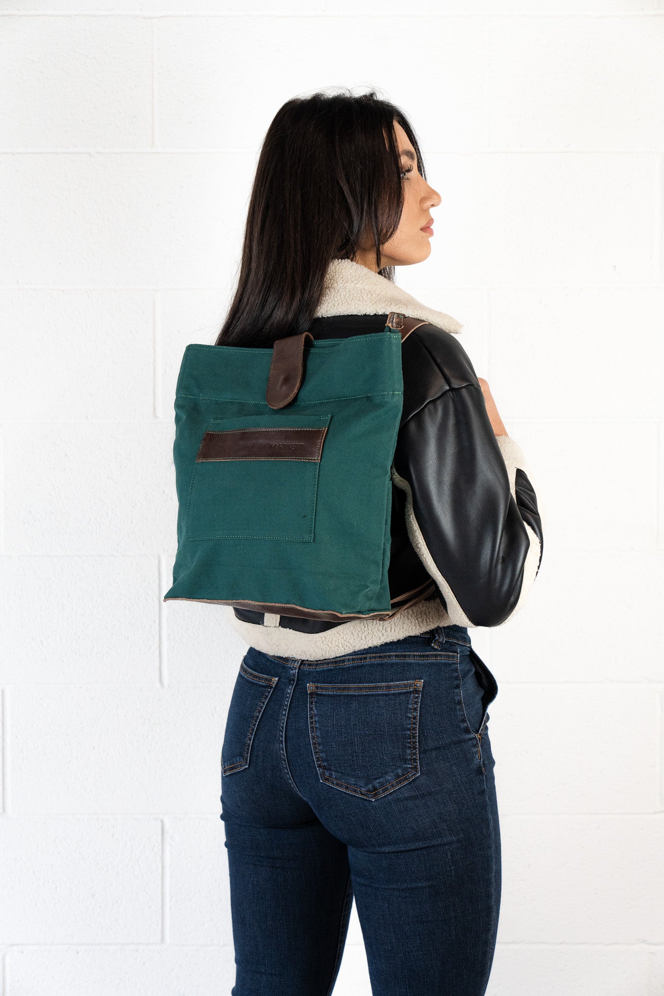 VIOLA - La borsa zaino in tela di cotone